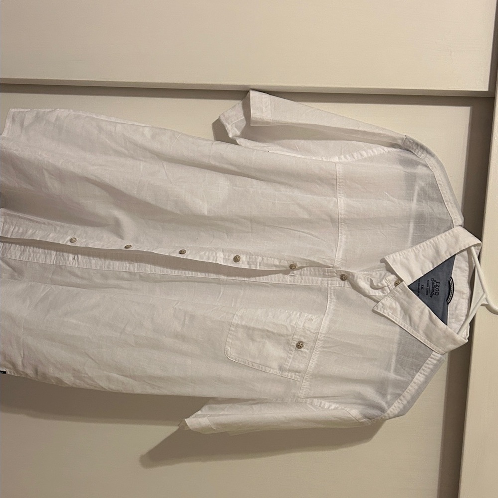 Izod White Casual Button Down Shirt